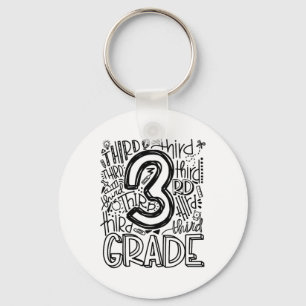 Ck To School First Day Of School Typography Third Key Ring