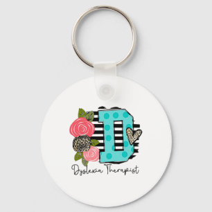 Ck To School - Flower And Teacher Dyslexia Therapi Key Ring