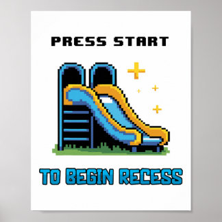 Ck To School Funny Gamer For Boys Girls Kids Press Poster