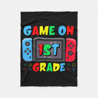 Ck To School Game On 1st Grade Funny Gamer Boys Ki Fleece Blanket
