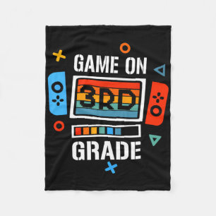 Ck To School Game On 3rd Grade Funny Gamer Kids Bo Fleece Blanket