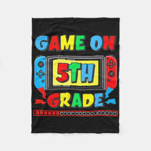 Ck To School Game On 5th Grade Funny Gamer Kids Bo Fleece Blanket