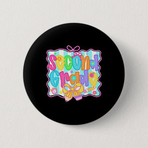 Ck To School Hello Second Grade Team 2nd Grade Boy 6 Cm Round Badge
