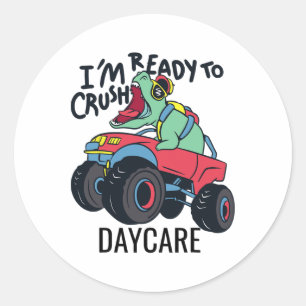 Ck To School I'm Ready To Crush Daycare Truck Classic Round Sticker