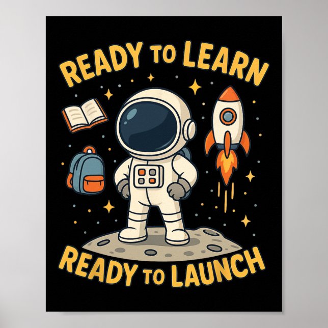 Ck To School Rocket Launch Space Learn Student Kid Poster (Front)