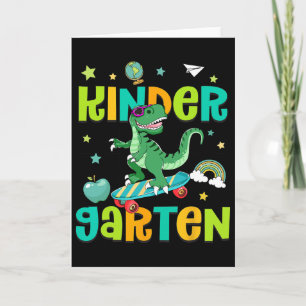 Ck To School Rollin Into Kindergarten T-rex Skateb Card