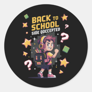 Ck To School Side Quest Accepted Gamer 1 Classic Round Sticker