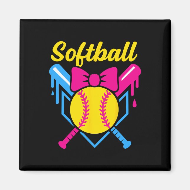 Ck To School Softll Player Ice+cream Softll Drip  Magnet (Front)
