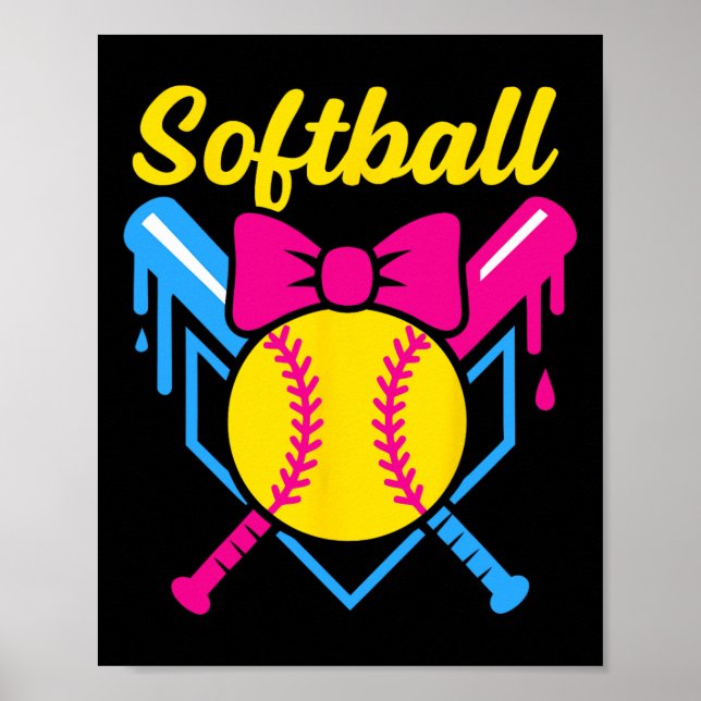 Ck To School Softll Player Ice+cream Softll Drip  Poster (Front)