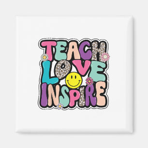 Ck To School Teach Love Inspire Retro Teachers Wom Magnet