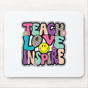 Ck To School Teach Love Inspire Retro Teachers Wom Mouse Pad