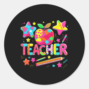 Ck To School Teacher Life Inspirational Teach Love Classic Round Sticker