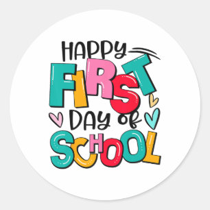 Ck To School Teachers Kids Boys Happy First Day Of Classic Round Sticker