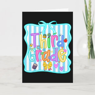 Ck To School Third Grade Girls Bow 3rd Grade Teach Card