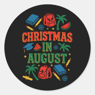 Ck To School Xmas Palm Tree Graduation Christmas I Classic Round Sticker