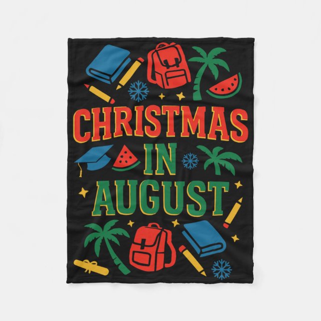 Ck To School Xmas Palm Tree Graduation Christmas I Fleece Blanket (Front)