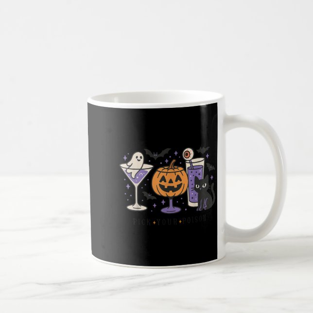 Ck Your Ison Halloween Black Cat Pumpkin Ghost Tai Coffee Mug (Right)