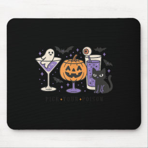 Ck Your Ison Halloween Black Cat Pumpkin Ghost Tai Mouse Pad