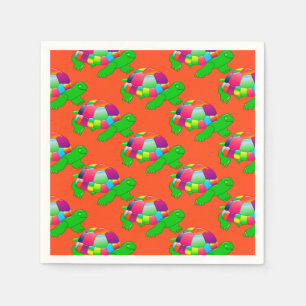 CKC Lil Glass Turtle-Orange Paper Party Napkins