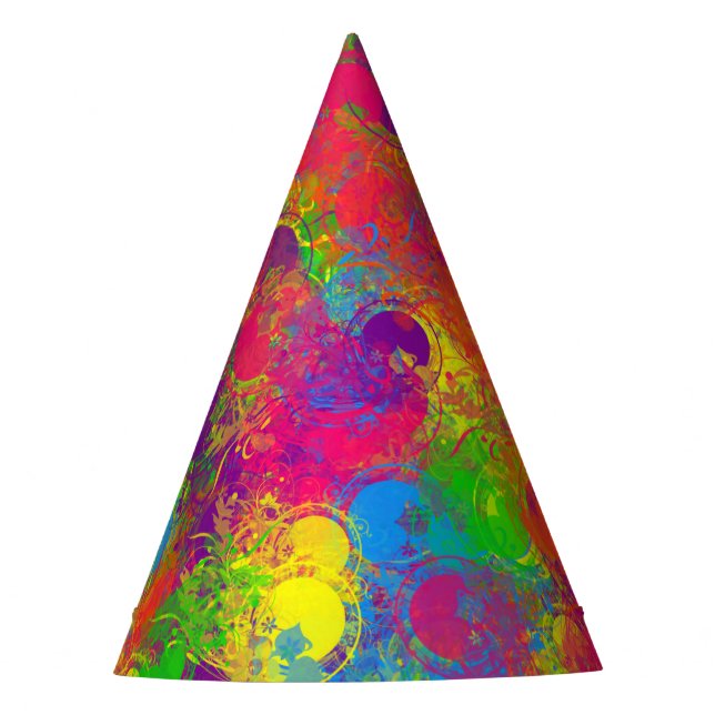 CKC Paint Can Florals-PAPER PARTY HATS (Front)