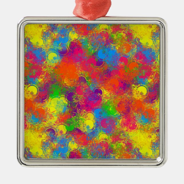 CKC Paint Can Florals-Premium Ornament Sq. (Front)