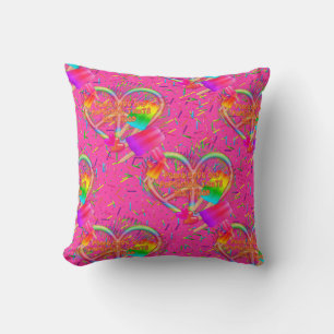 CKC-Peace,Love and Popsicle's-Pink Sq Pillow
