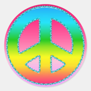 CKC-Peace Symbol 07-Round Stickers/Seals Classic Round Sticker