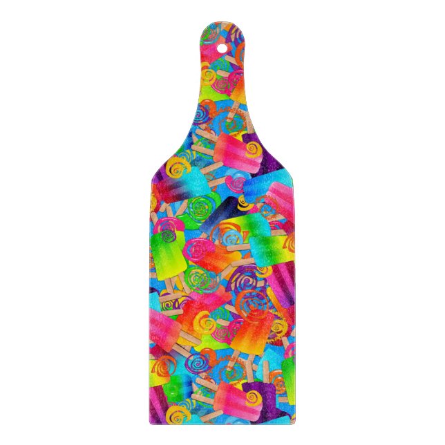 CKC Popsicle Swirls-Blue-Cutting Board Paddle (Front)