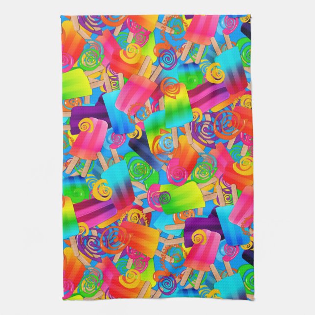 CKC Popsicle Swirls Blue-Kitchen Towel (Vertical)