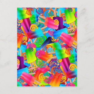 CKC Popsicle Swirls Blue Postcard