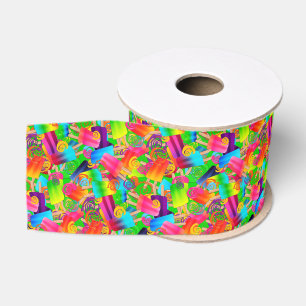 CKC Popsicle Swirls,Neon-Grosgrain Ribbon Spool Grosgrain Ribbon