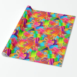 CKC Popsicle Swirls, Orange-Gift Wrapping Paper