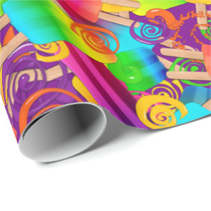 CKC Popsicle Swirls, PURPLE-Gift Wrapping Paper