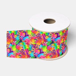CKC Popsicle Swirls,Purple-Grosgrain Ribbon Spool Grosgrain Ribbon