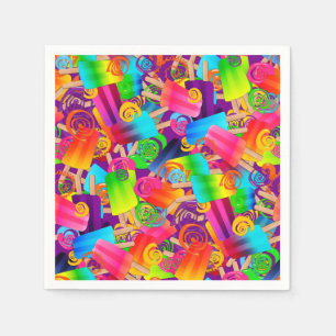 CKC-Popsicle Swirls, Purple-Paper Party Napkins