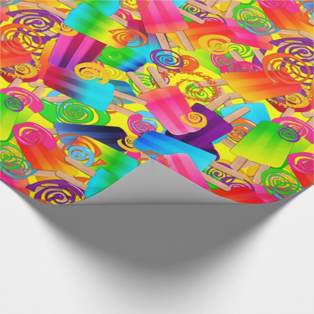 CKC Popsicle Swirls, Yellow-Gift Wrapping Paper (Corner)