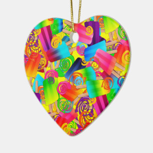 CKC Popsicle Swirls,Yellow-HEART ORNAMENT
