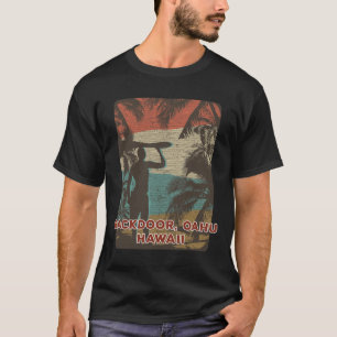 Ckdoor Oahu Hawaii Vintage Surfing Beach Coconut T T-Shirt
