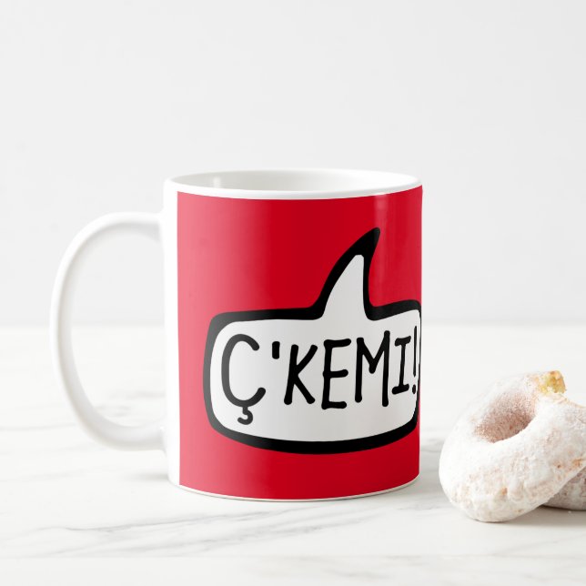 Ç'Kemi! Tosk Albanian Word For Hi, Hey, What’s Up Coffee Mug (With Donut)