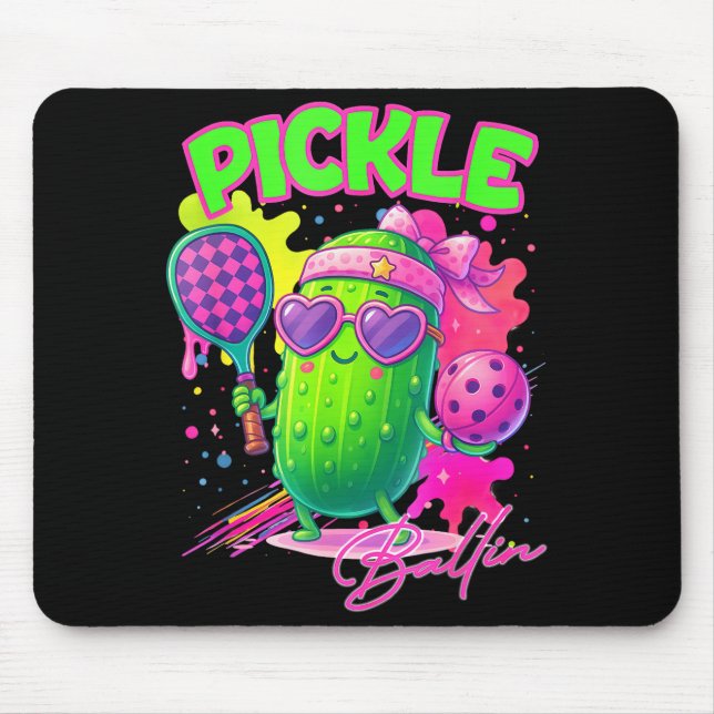 Ckle Ballin Cute Ckleball Women Girls Ckleball Lov Mouse Pad (Front)