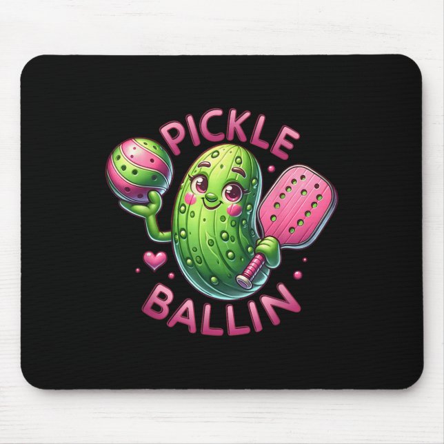 Ckle Ballin Cute Ckleball Women Girls Ckleball Lov Mouse Pad (Front)