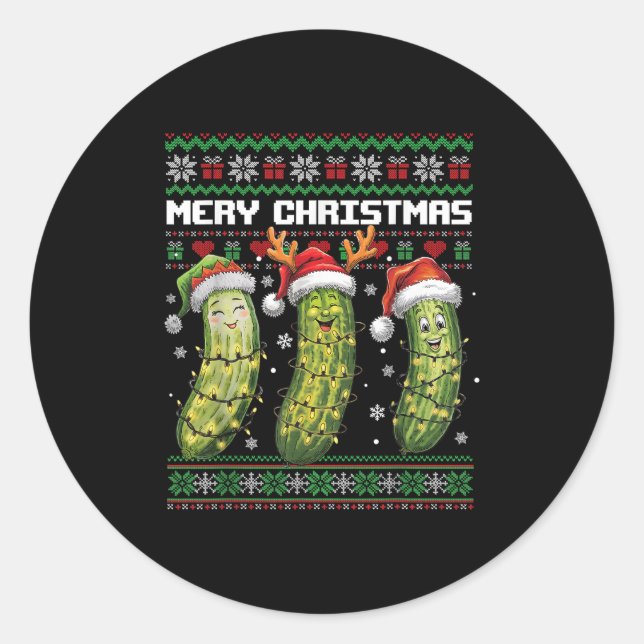 Ckle Lovers Funny Christmas Pajama Family Grandma  Classic Round Sticker (Front)