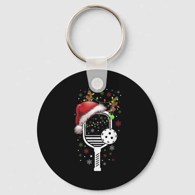 Ckleball Player Christmas Holiday Reindeer Xmas Wo Key Ring (Front)