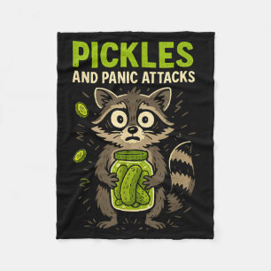 Ckles And Panic Attacks Raccoon Trash Panda Funny  Fleece Blanket