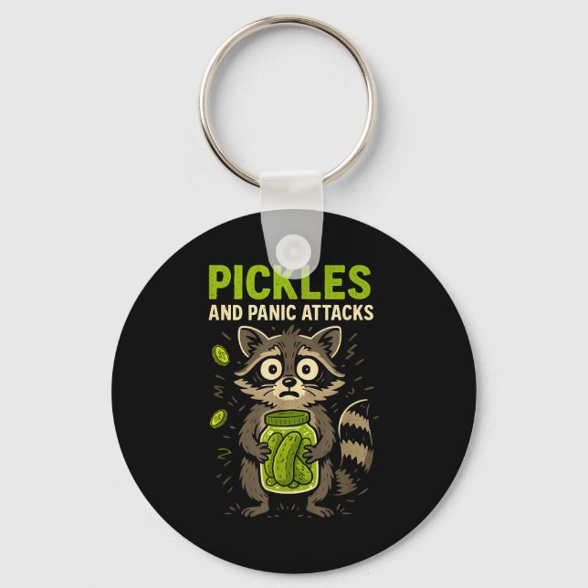 Ckles And Panic Attacks Raccoon Trash Panda Funny  Key Ring (Front)