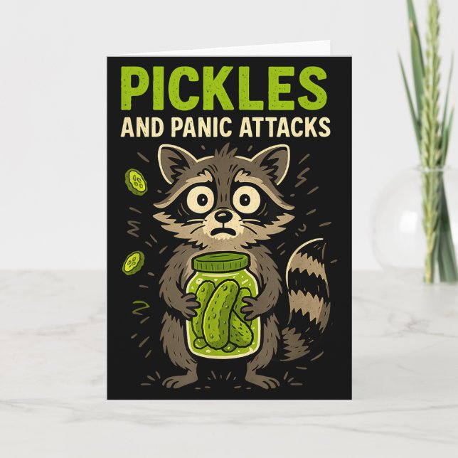 Ckles And Panic Attacks Racoon Trash Panda Funny  Card (Front)