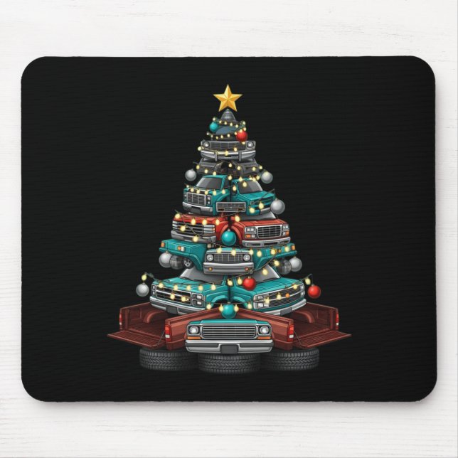 Ckup Truck Christmas Tree Funny Clic Car Graphic M Mouse Pad (Front)