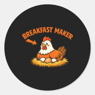 Ckyard Chicken Breakfast Humour Egg Layer Design Classic Round Sticker