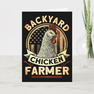 Ckyard Chicken Farmer 4th Of July Usa Flag Card