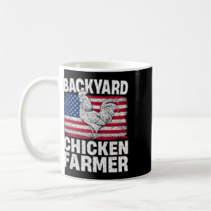 Ckyard Chicken Farmer Usa Flag Patriotic 4th Of Ju Coffee Mug